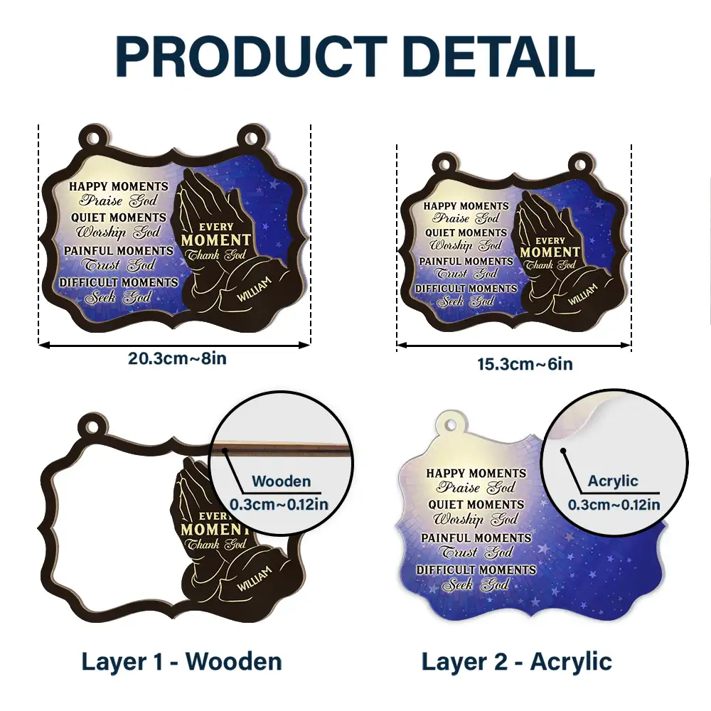 Christian Every Moment Thank God - Personalized Window Hanging Suncatcher Ornament