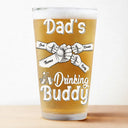 Daddy Drinking Buddy Funny Baby And Dad - Personalized Beer Glass