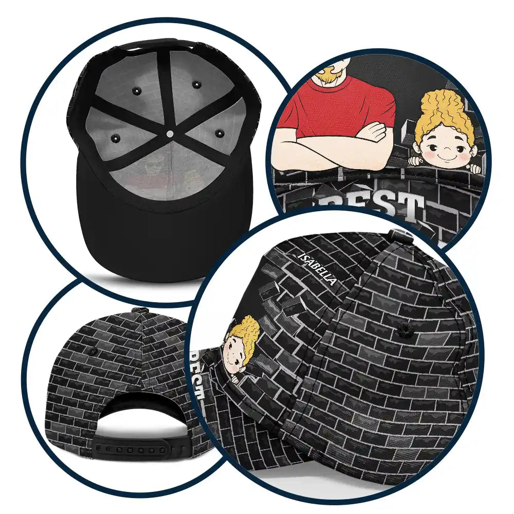 Best Dad And Papa Ever 3D Brick Wall Print - Personalized Classic Cap