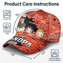 Best Dad And Papa Ever 3D Brick Wall Print - Personalized Classic Cap