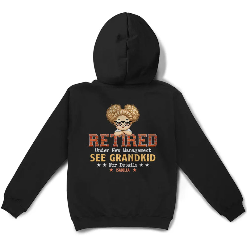 Retired Under New Management See Grandkids Chibi - Personalized T Shirt