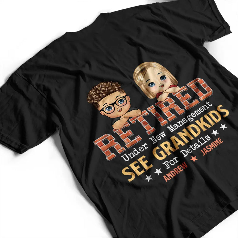 Retired Under New Management See Grandkids Chibi - Personalized T Shirt