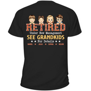 Retired Under New Management See Grandkids Chibi - Personalized T Shirt