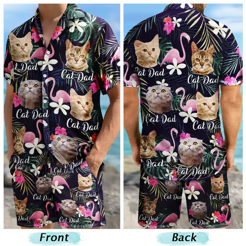 Custom Photo Hawaii Best Dad Ever - Personalized Hawaii Set Shirt And Shorts