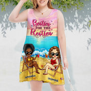 Beach Booze Besties - Personalized Sleeveless Tank Dress