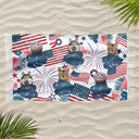 Custom Photo Funny Family Pet Face - Personalized Turkish Beach Towel