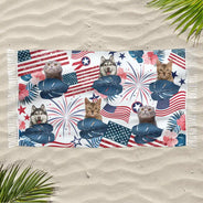 Custom Photo Funny Family Pet Face - Personalized Turkish Beach Towel