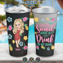 Sun Sand And A Drink In My Hand - Personalized Aluminum Color Changing Cup