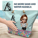 Sac de plage personnalisé avec monogramme floral tropical