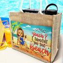 Beaching Not Teaching - Personalized Jute Tote Bag