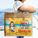 Beaching Not Teaching - Personalized Jute Tote Bag