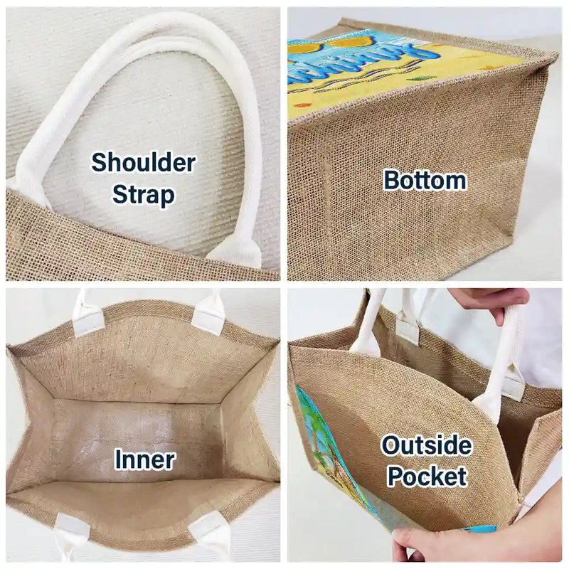 Beaching Not Teaching - Personalized Jute Tote Bag