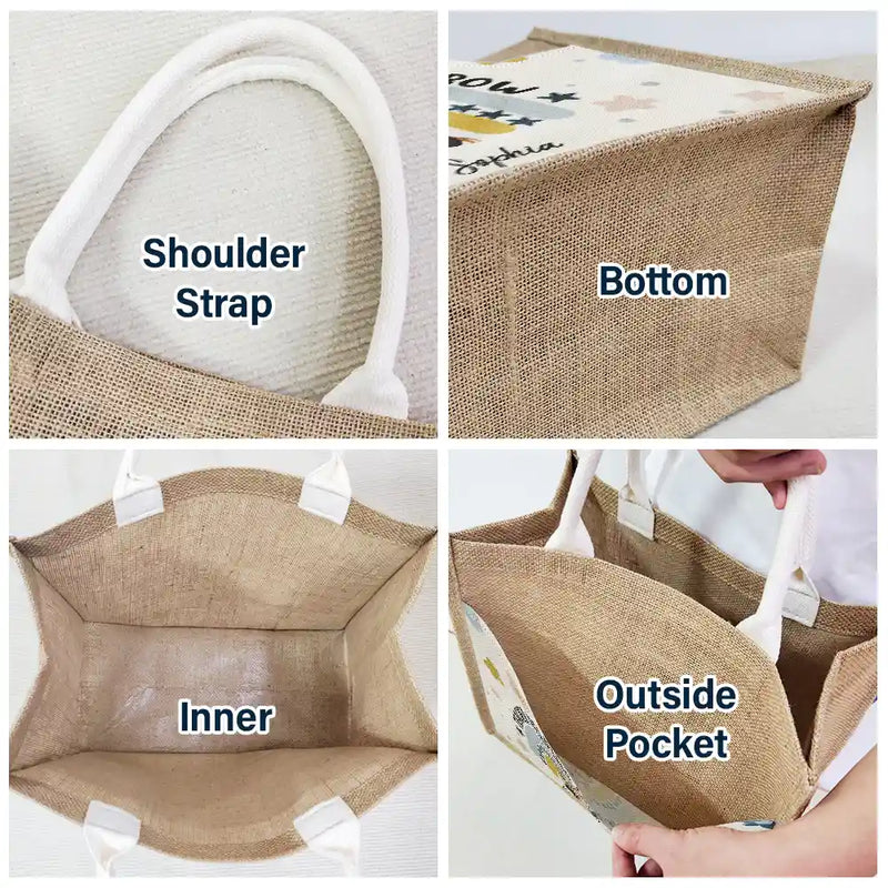 Teacher Helping Little Minds Grow - Personalized Jute Tote Bag