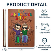Notre carnet d'aventures Voyage en couple - Journal en cuir personnalisé
