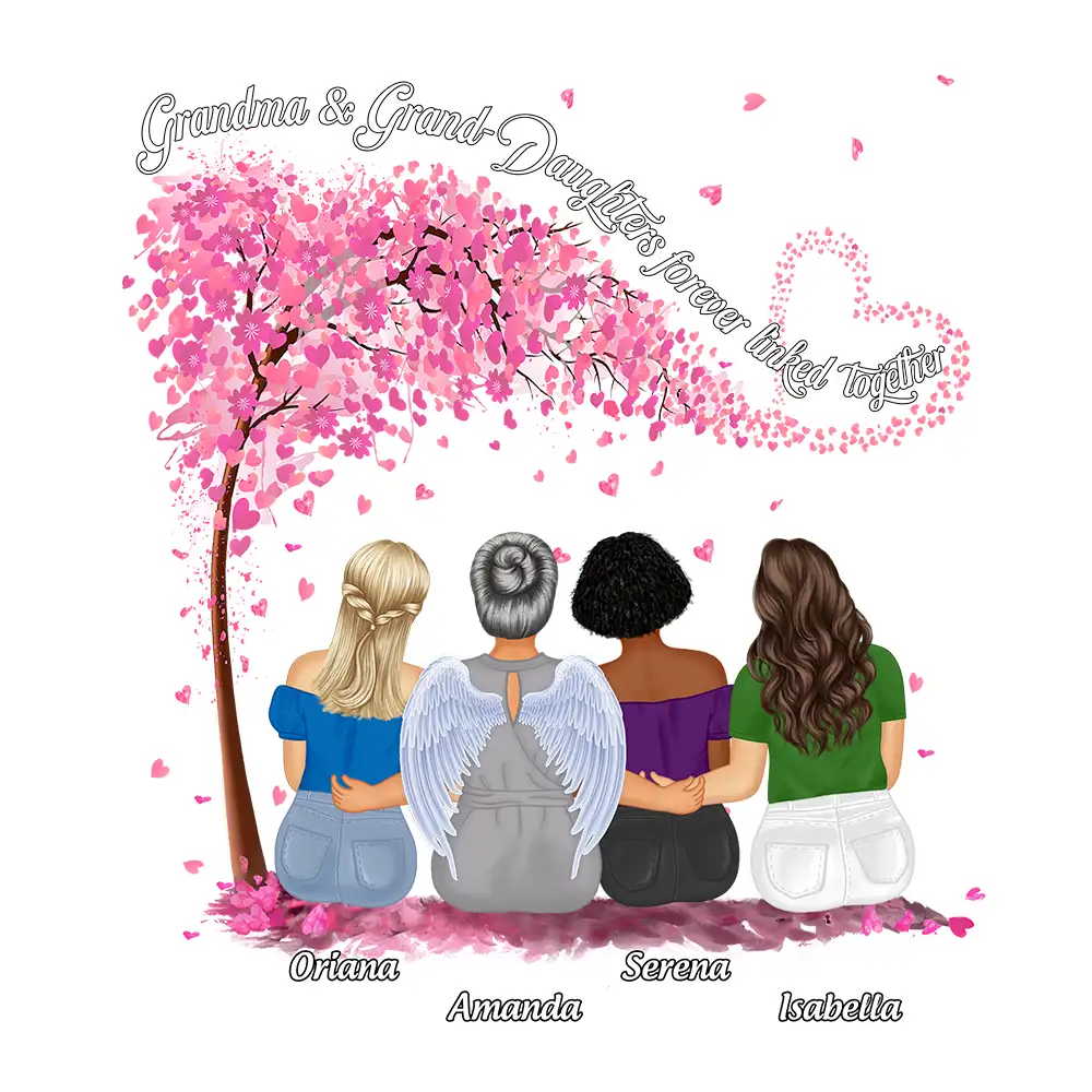 Mère et filles liées à jamais - Autocollant décoratif personnalisé