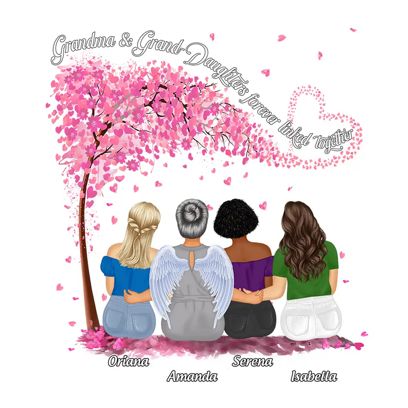 Mère et filles liées à jamais - Autocollant décoratif personnalisé