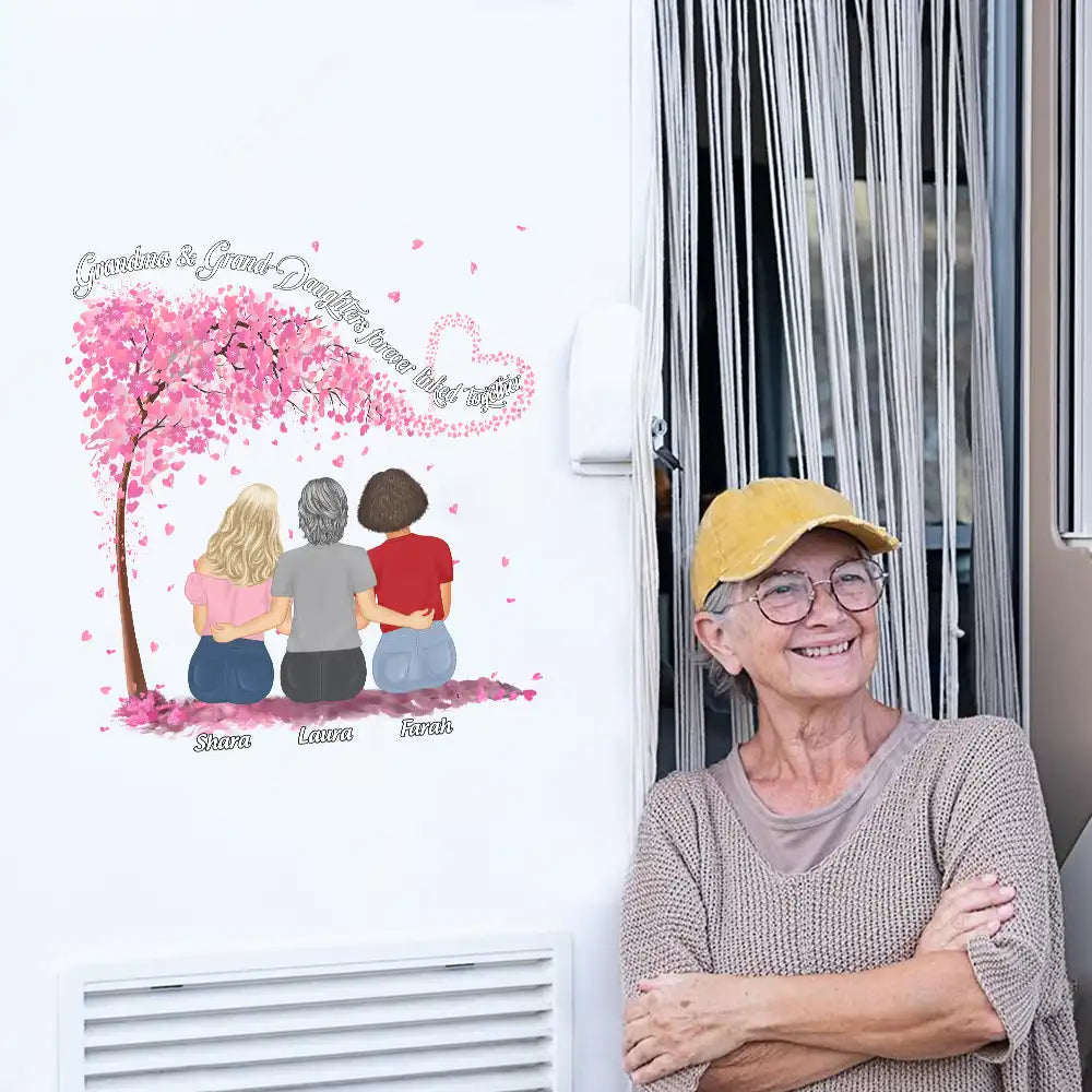 Mère et filles liées à jamais - Autocollant décoratif personnalisé