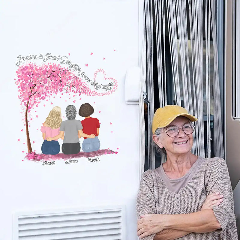 Mère et filles liées à jamais - Autocollant décoratif personnalisé