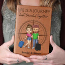 Life Is A Journey Best Traveled Together - Personalized Leather Journal