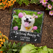 Photo personnalisée pour toujours dans mon cœur - Pierre commémorative rectangulaire personnalisée pour jardin 