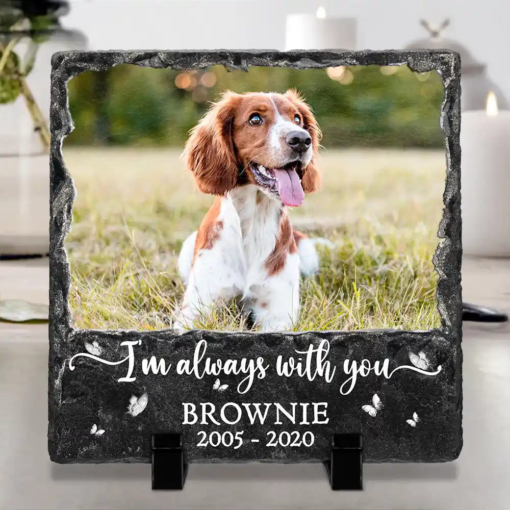 Photo personnalisée pour toujours dans mon cœur - Pierre commémorative rectangulaire personnalisée pour jardin 