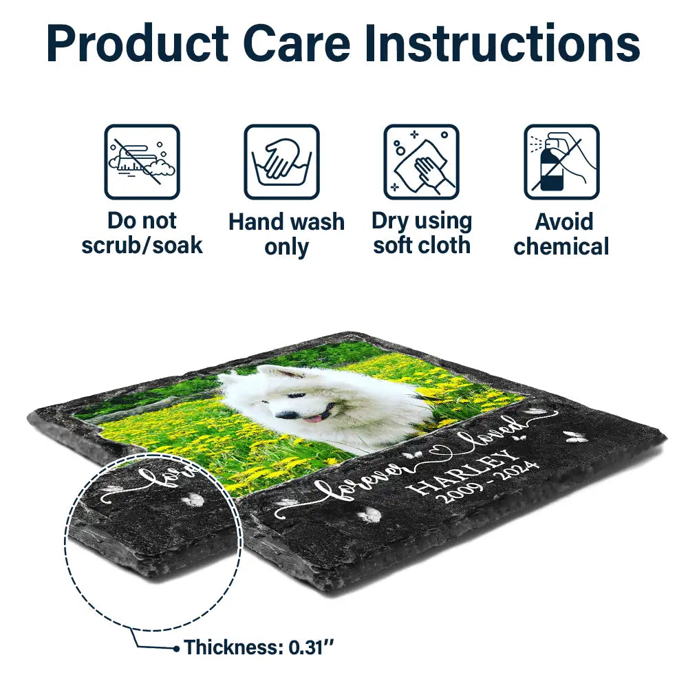 Custom Photo Forever In My Heart - Personalized Rectangle Memorial Garden Stone