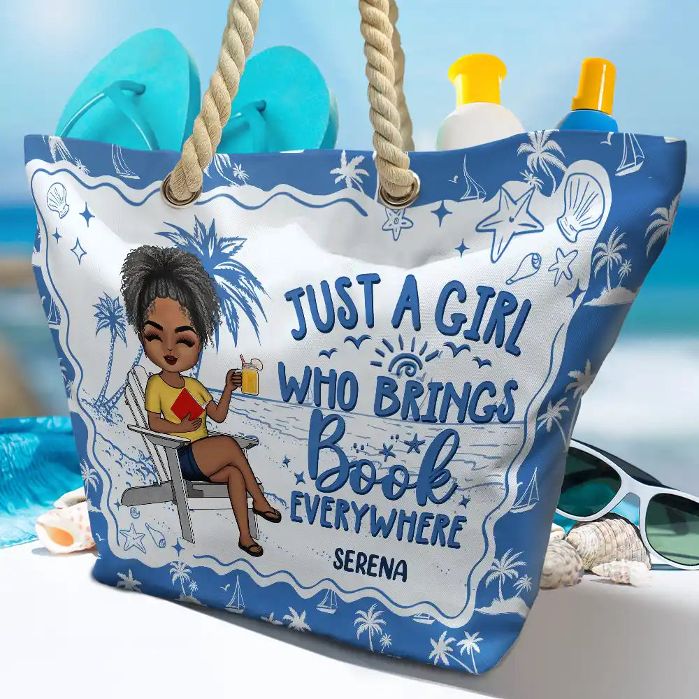 Just Read A Book And Chill - Personalized Beach Bag