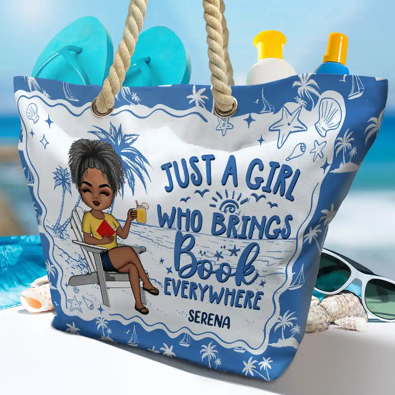 Just Read A Book And Chill - Personalized Beach Bag