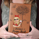 Birth Month Flowers Sketch Cooking Recipe Book - Personalized Leather Journal