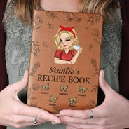 Grandma Mom Auntie Butterfly Recipe Cookbook - Personalized Leather Journal