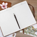 Livre de recettes de cuisine avec fleurs du mois de naissance - Journal en cuir personnalisé 