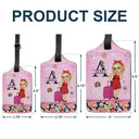 Monogram Floral Tropical Girl - Personalized Luggage Tag