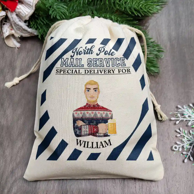 North Pole Mail Service Special Delivery - Personalized Favor Bag