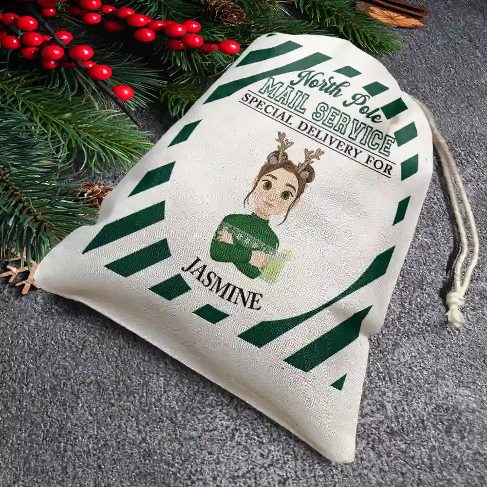 North Pole Mail Service Special Delivery - Personalized Favor Bag