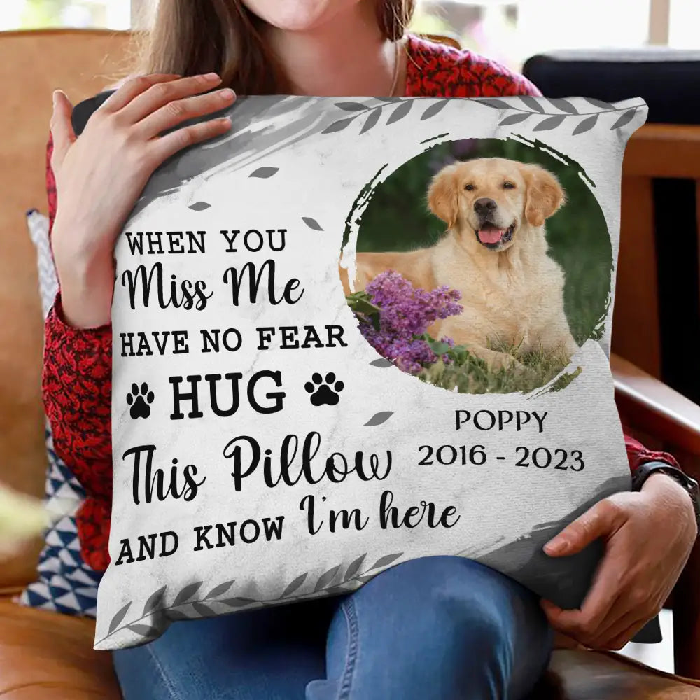 Custom Photo Memorial Hug This Pillow And Know I'm Here - Personalized Pillow