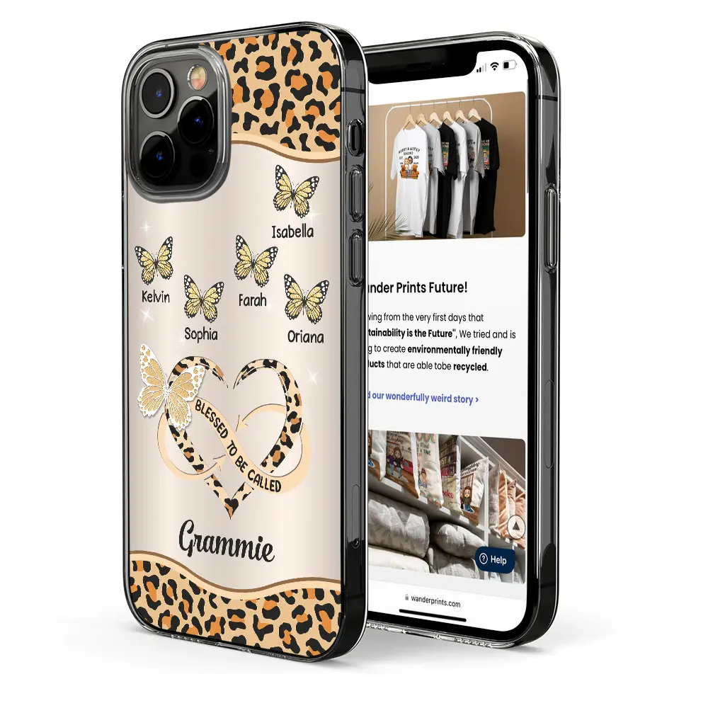 Heureux d'être appelé grand-mère maman - Coque de téléphone transparente personnalisée 
