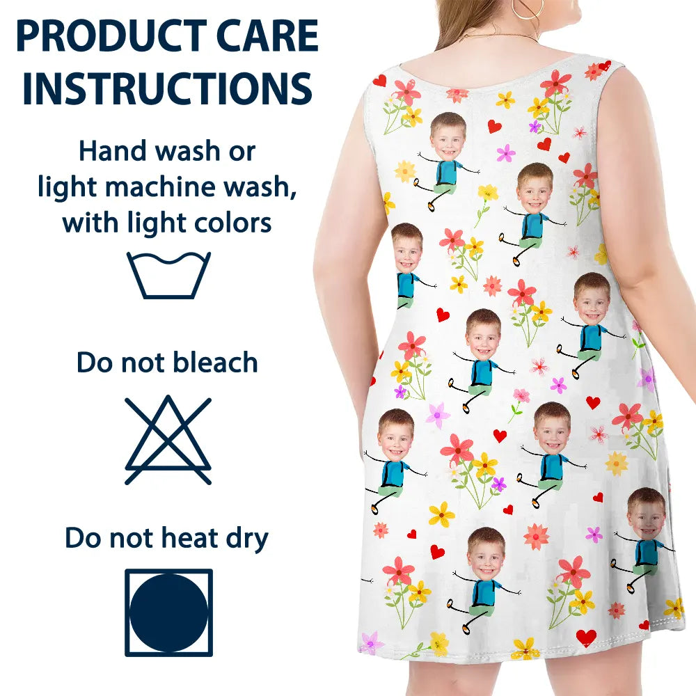 Custom Photo Bless To Be Called Grandma Nana - Personalized Sleeveless Tank Dress