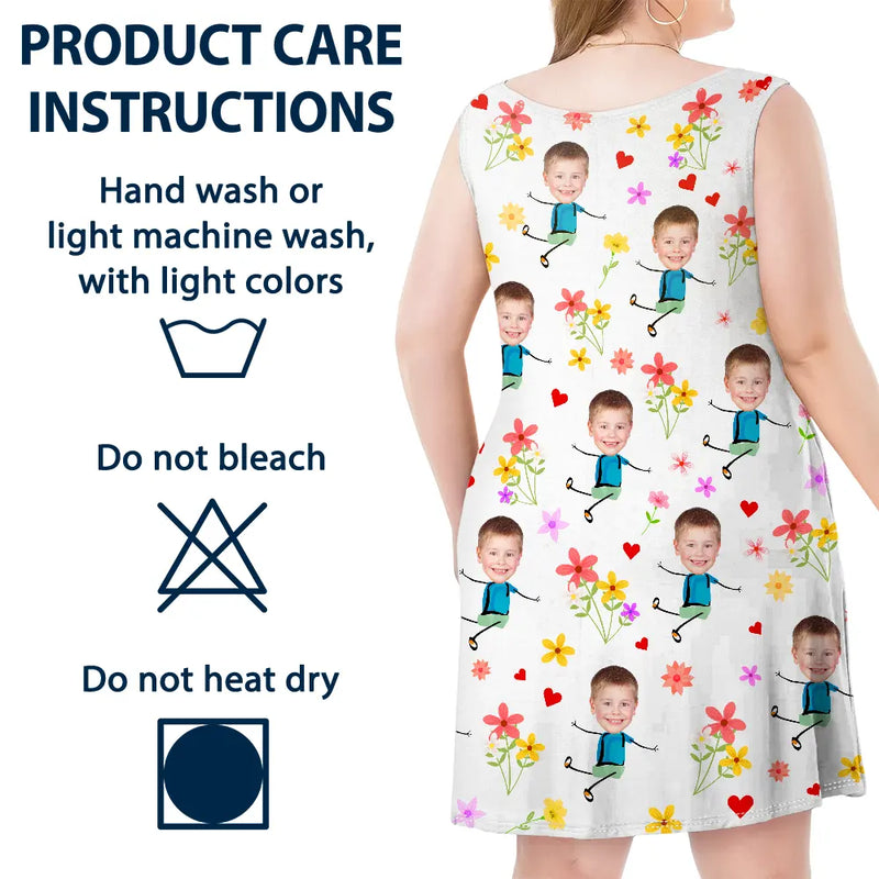 Custom Photo Bless To Be Called Grandma Nana - Personalized Sleeveless Tank Dress