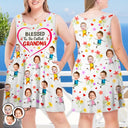 Custom Photo Bless To Be Called Grandma Nana - Personalized Sleeveless Tank Dress