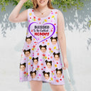 Custom Photo Bless To Be Called Grandma Nana Mom - Personalized Sleeveless Tank Dress