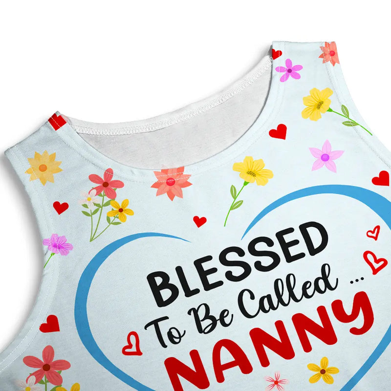 Custom Photo Bless To Be Called Grandma Nana Mom - Personalized Sleeveless Tank Dress