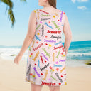 Reasons I Love Being A Grandma - Personalized Sleeveless Tank Dress