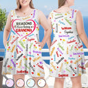 Reasons I Love Being A Grandma - Personalized Sleeveless Tank Dress