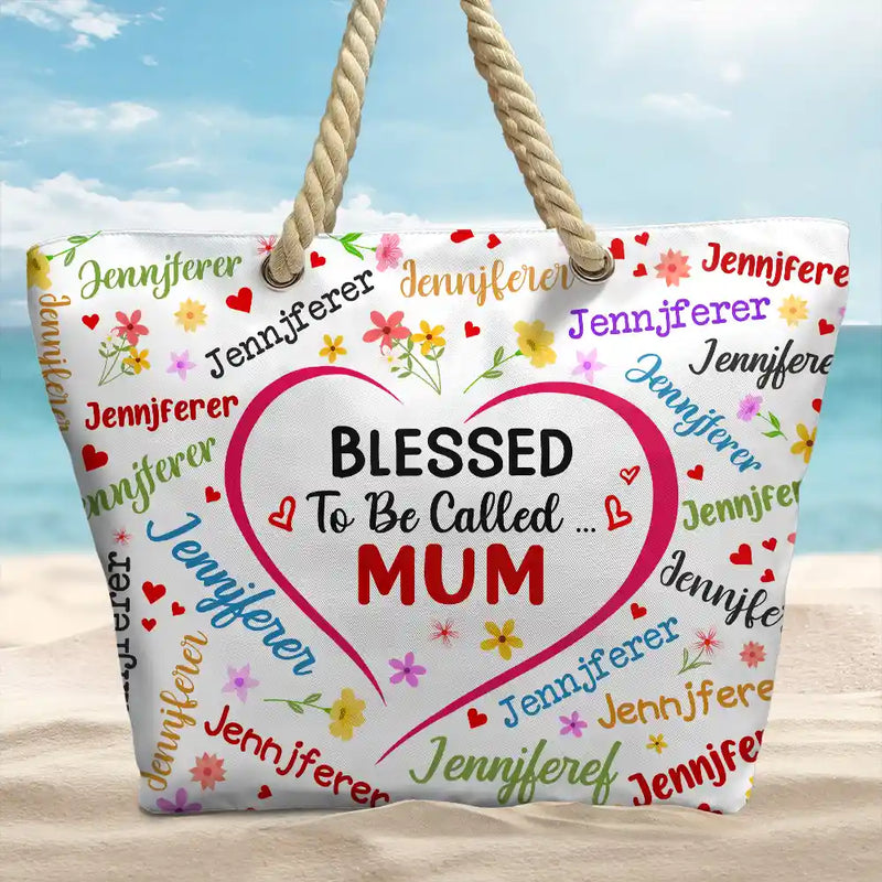 Gift For Yourself,Gift For Women,Gift For Grandma,Love,Gift For Mother - Bless To Be Called Grandma Nanny Nan - Personalised Beach Bag