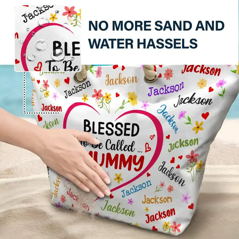 Gift For Yourself,Gift For Women,Gift For Grandma,Love,Gift For Mother - Bless To Be Called Grandma Nanny Nan - Personalised Beach Bag