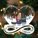 Besties Forever Not Sisters By Blood But Sisters By Heart - Personalized Custom Shaped Acrylic Ornament