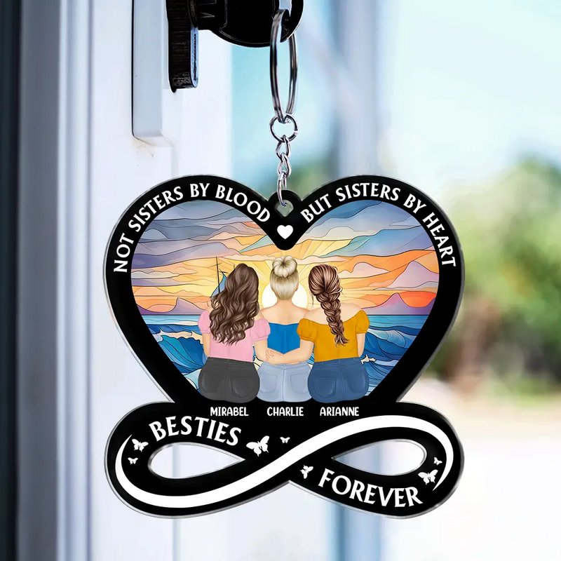 Not Sisters By Blood But Sisters By Heart - Personalized Acrylic Keychain