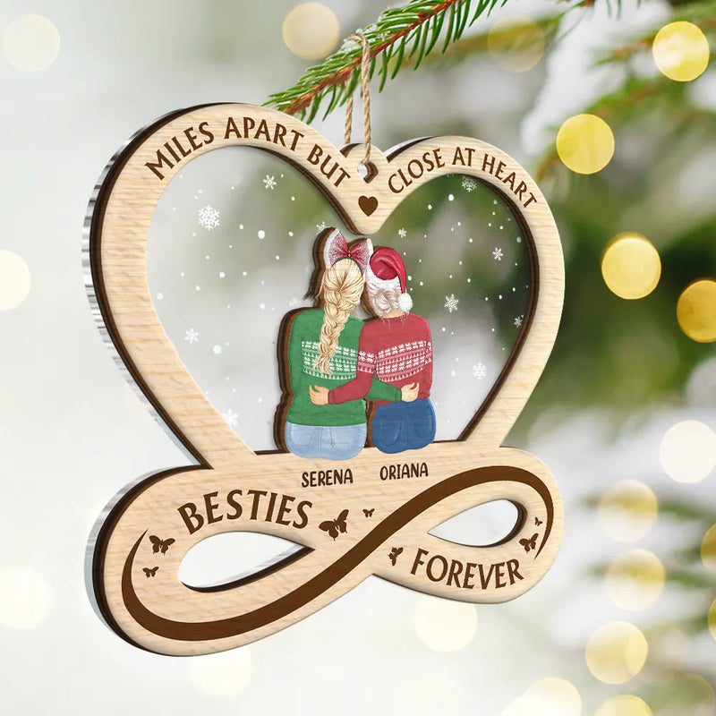 Besties Forever Not Sisters By Blood But Sisters By Heart - Personalized 2-Layered Mix Ornament