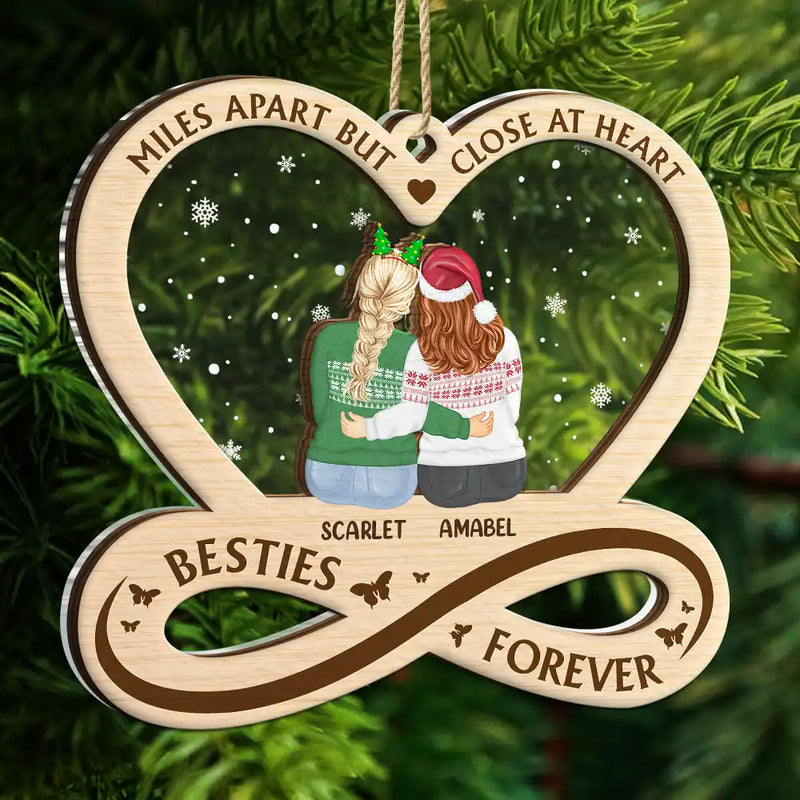 Besties Forever Not Sisters By Blood But Sisters By Heart - Personalized 2-Layered Mix Ornament