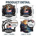 Not Sisters By Blood But Sisters By Heart Besties Forever - Personalized Window Hanging Suncatcher Ornament